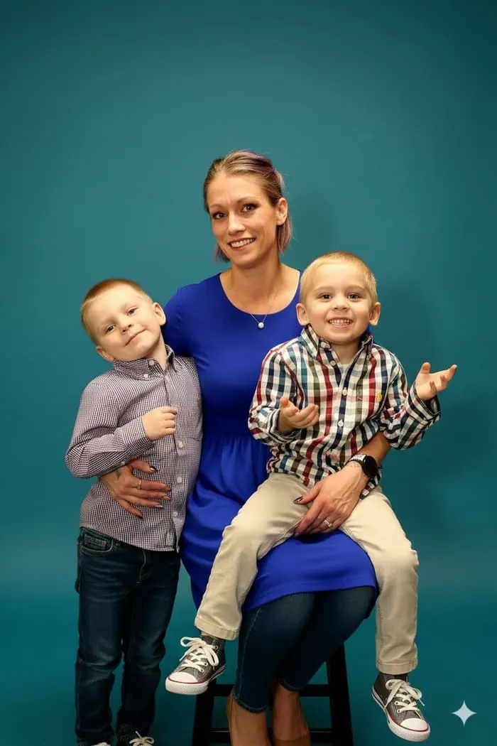Christina Schroer with her family